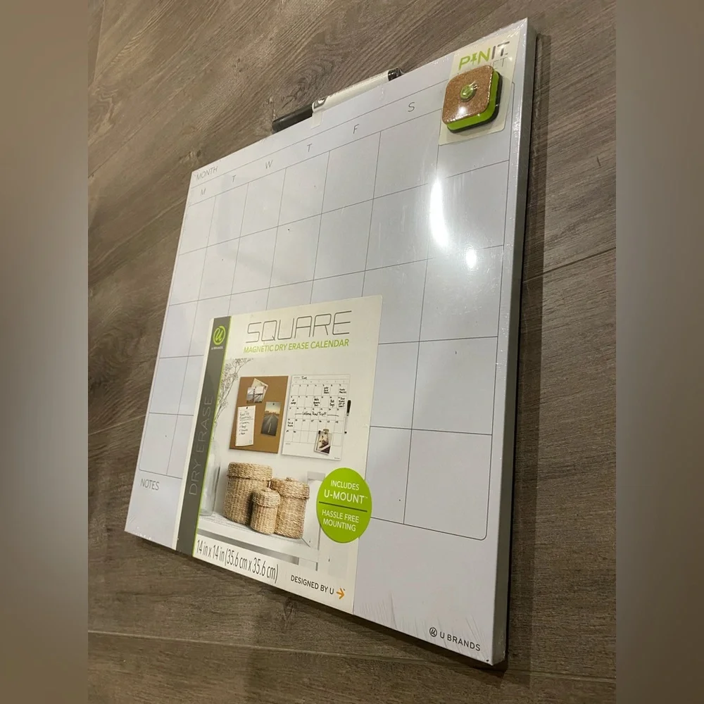 Square magnetic dry erase calendar